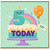 5th Birthday Card, Cute Birthday Cake and Balloon Greeting Card