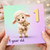 1st Birthday Card, Cute Lamb Holding Teddy Bear, 1 Year Old Card