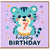 7th Birthday Card, Cute Tiger Happy Birthday Card