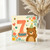 7th Birthday Card, Cute Teddy Bear and Flowers Birthday Card