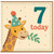 na 7th Birthday Card, Cute Giraffe Birthday Card