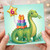 6th Birthday Card, Cute Dinosaur and Gifts