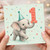 1st Birthday Card, Cute Elephant First Birthday Card