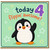 4th Birthday Card, Flippin' Awesome Penguin Card