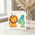 4th Birthday Card, Cute Lion Party Card