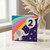 2nd Birthday Card, Cute Elephant and Rainbow Balloon Card