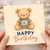 6th Birthday Card, Cute Teddy Bear Happy Birthday Card