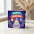 7th Birthday Card, Colourful Cake and Balloons Happy Birthday Card