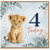 4th Birthday Card, Cute Lion Cub 4 Today Card