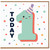 1st Birthday Card, Cute Number 1 Today Party Hat Card