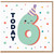 6th Birthday Card, Cute Party Character Design