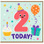 2nd Birthday Card, Cute Party Today Design