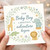 New Baby Boy Card - A Beautiful Adventure Begins - Cute Safari Animals (Giraffe, Elephant, Lion) Congratulations Card for New Parents
