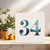 34th Birthday Card - Marble Number Design, 145mm x 145mm Square, Includes Kraft Envelope