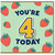 4th Birthday Card, You're 4 Today Strawberry Design