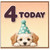 4th Birthday Card, Cute Puppy 4 Today