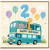 2nd Birthday Card, Cute Bus and Animals Happy Birthday Card