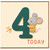 4th Birthday Card, 4 Today Mouse Design