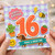 16th Birthday Card, Cute Colourful Cartoon Birthday Card