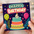 6th Birthday Card, Happy Birthday Cake and Balloons Card