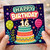 16th Birthday Card, Happy Birthday Cake and Balloons Design
