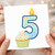 5th Birthday Card, Number 5 Cupcake Candle Design