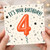 4th Birthday Card, Birthday Card for Age 4