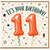 11th Birthday Card, Two Number 1 Balloons Birthday Card