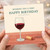 Wine Glass Birthday Card - Wishing You a Very Happy Birthday - Red Wine Theme - Elegant Greeting Card for Adults, Friends or Family - Blank Inside