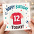 12th Birthday Card, Football Shirt Birthday Card