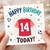 14th Birthday Card, Football Shirt Birthday Card, Happy Birthday Today