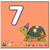 7th Birthday Card, Cute Turtle Party Design