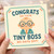 Congrats on Your Tiny Boss New Baby Greeting Card - Funny New Parent Congratulations - Cute Baby in Suit Design - for Mum & Dad, Parents, Friends