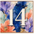 14th Birthday Card, Watercolour Floral Number 14 Card