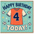 4th Birthday Card, Soccer Shirt Number 4 Happy Birthday Today