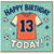 13th Birthday Card, Soccer Shirt and Football Design