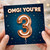 3rd Birthday Card, OMG You're 3 Balloon Design