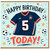 5th Birthday Card, Football Shirt Happy Birthday Today Card
