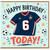 6th Birthday Card, Football Shirt Number 6 Happy Birthday Today