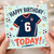6th Birthday Card, Football Shirt Number 6 Happy Birthday Today