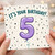 5th Birthday Card, It's Your Birthday, Purple Balloon Number 5 Design