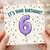 6th Birthday Card, It's Your Birthday Purple Balloon Design