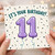 11th Birthday Card, It's Your Birthday Balloon Number 11 Design