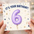 6th Birthday Card, It's Your Birthday Balloon Design