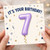7th Birthday Card, It's Your Birthday Balloon Card