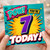 7th Birthday Card, Pow You're 7 Today Comic Style Greeting Card