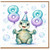 8th Birthday Card, Cute Turtle with Party Hat and Number 8 Balloons