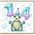 14th Birthday Card, Cute Turtle Party Card