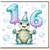 16th Birthday Card, Cute Turtle Party Card