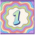 1st Birthday Card, Colourful Rainbow Number 1 Card